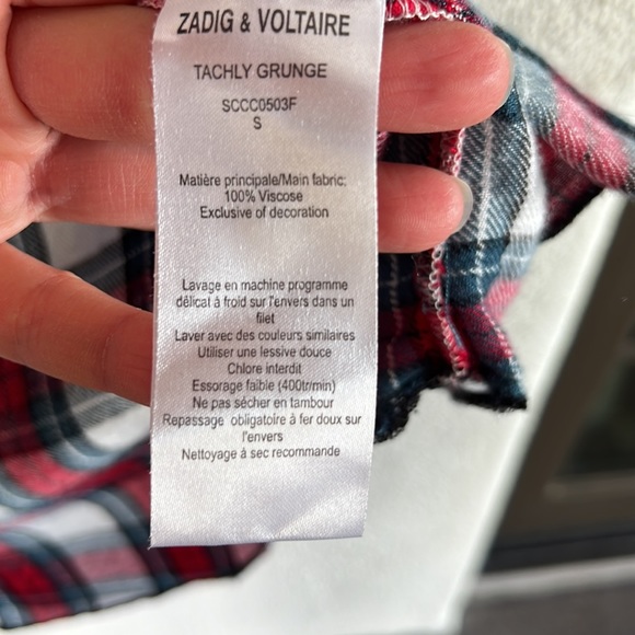 Zadig & Voltaire Flannel Check Plaid Shirt - Picture 9 of 10